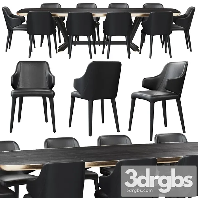 Chair cattelan italia wanda and table planer 2 3D Model Download Chair cattelan italia wanda and table planer 2 3D Model Download