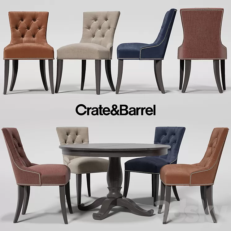 Chair Cecelia Buffet Avalon Crate&Barrel 3D Model Chair Cecelia Buffet Avalon Crate&Barrel 3D Model