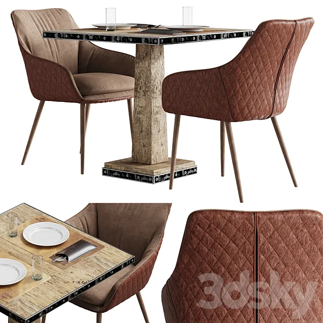 Chair Chrissy Pu from Richmond and an aged table 3DModel