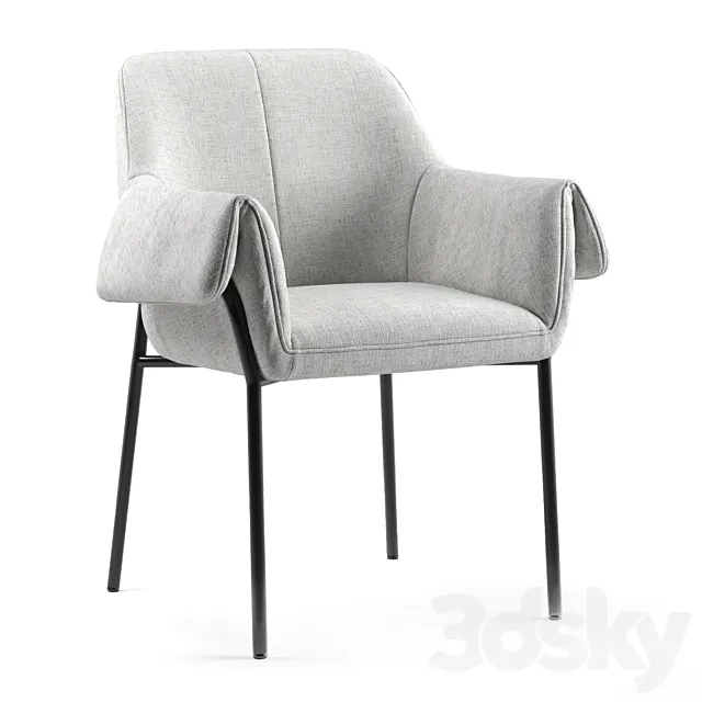 Chair Cruz Textile Light Gray 3D Model