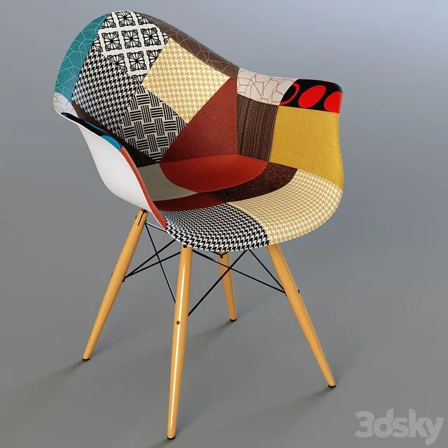Chair Eames dsw patchwork 3D Model Chair Eames dsw patchwork 3D Model