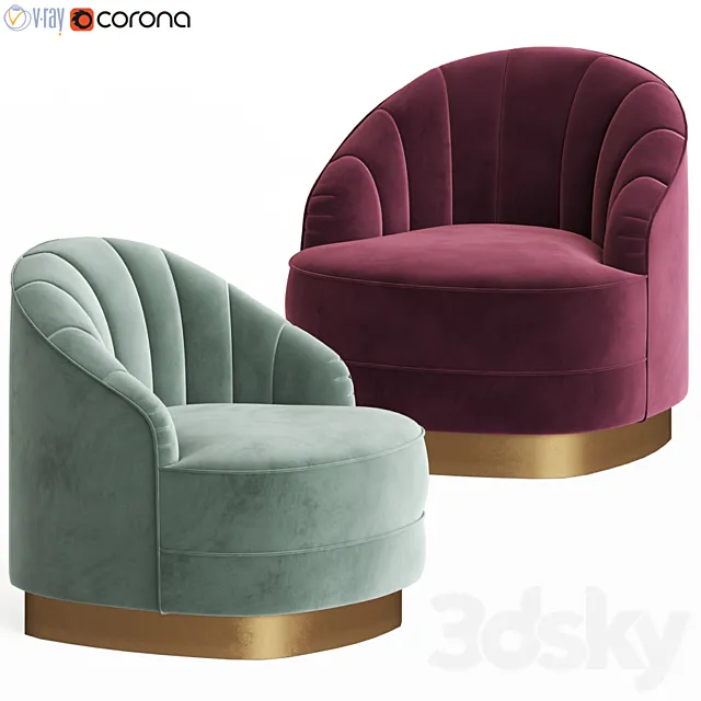 Chair Hadley Armchair Eichholtz 3D Model
