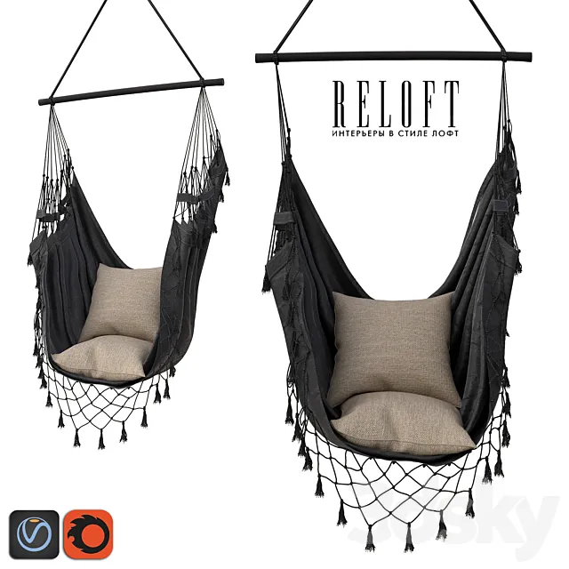 CHAIR-HAMAK BOCH IN CHARCOAL 15000CHCL 3D Model