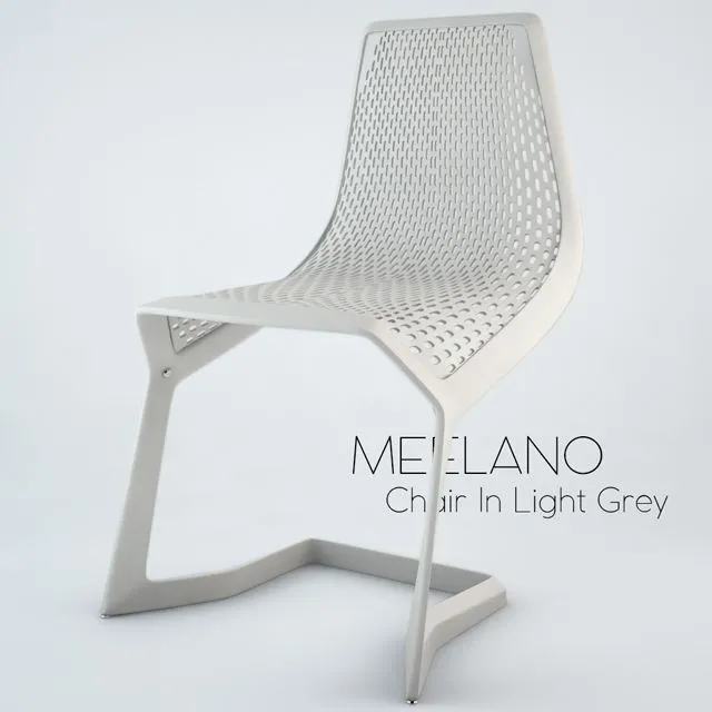 Chair In Light Grey Set Of Four 3D Model
