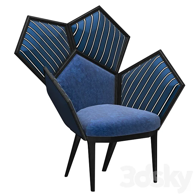 Chair Lui 5A Blue Armchair by Philippe Bestenheider 3DModel Chair Lui 5A Blue Armchair by Philippe Bestenheider 3DModel