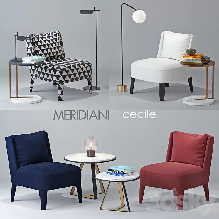 Chair Meridiani Cecile 3D Model
