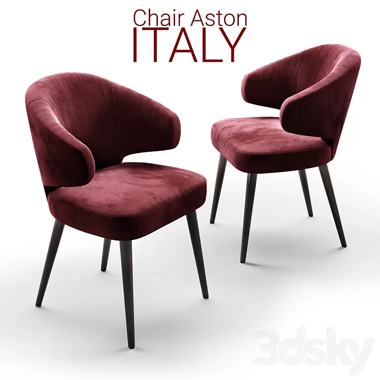 Chair Minotti Aston RED 3D Model Chair Minotti Aston RED 3D Model