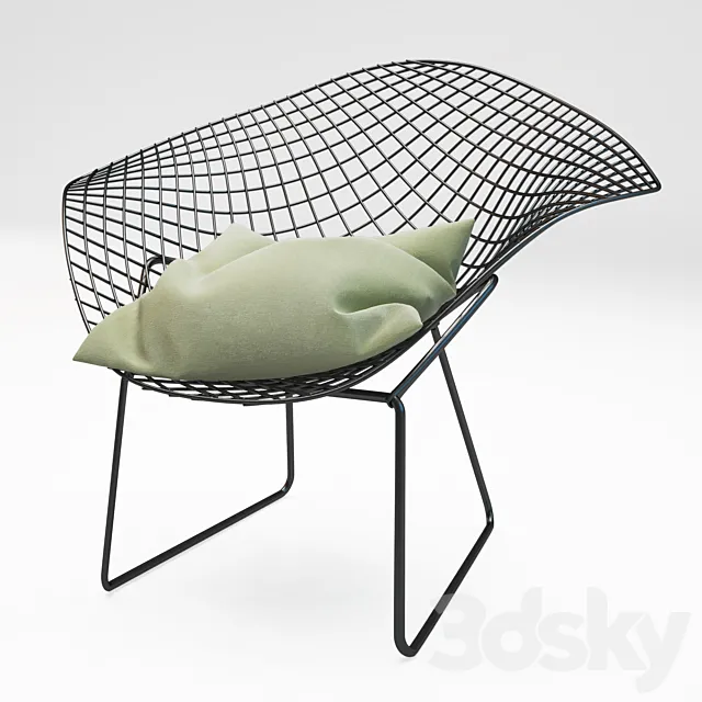 Chair of the steel rods 3D Model Chair of the steel rods 3D Model