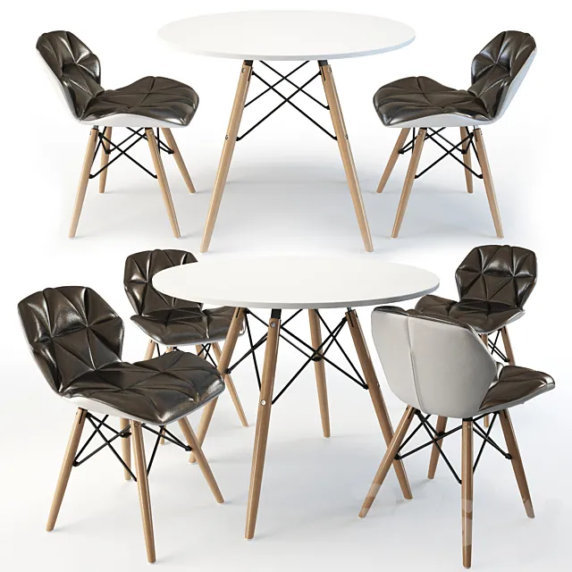 Chair PC-027 and Tulip 150 3D Model