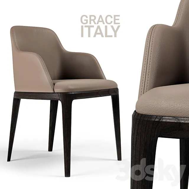 Chair Poliform Grace 2 BEIGE 3DModel