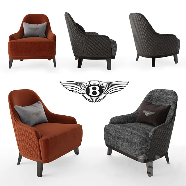 Chair Roseberry Armchair Bentley Home 3D Model Chair Roseberry Armchair Bentley Home 3D Model