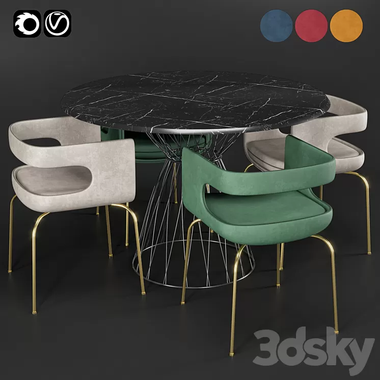 Chair & table 3D Model Chair & table 3D Model