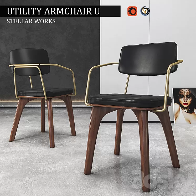 Chair UTILITY ARMCHAIR U 3D Model