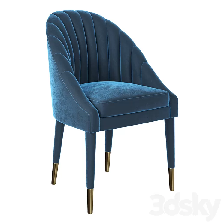 Chair velor blue Garda Decor 3D Model Chair velor blue Garda Decor 3D Model