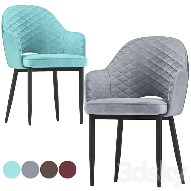 Chair Venus Diamond Velor 3D Model