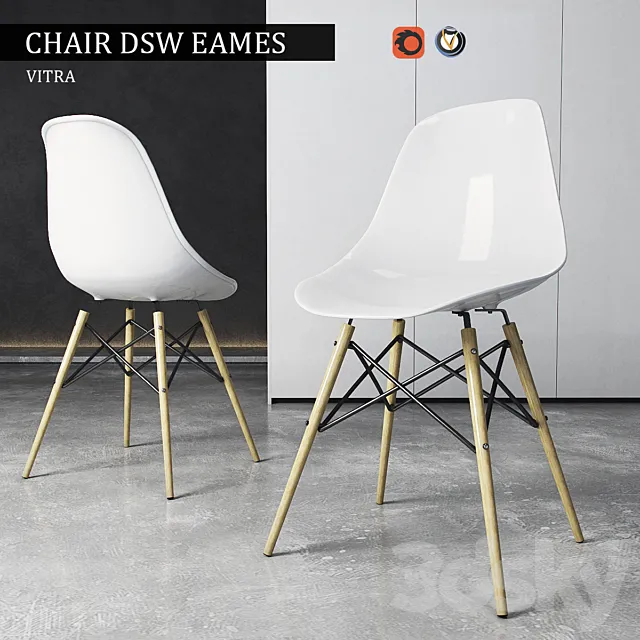 Chair Vitra DSW Eames Plastic Side 3DModel