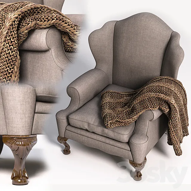 Chair with a plaid 3DModel