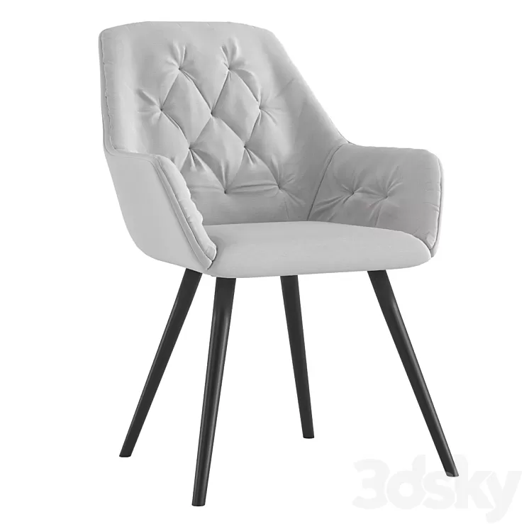 Chair with Armrest Kira Gray 3D Model Chair with Armrest Kira Gray 3D Model