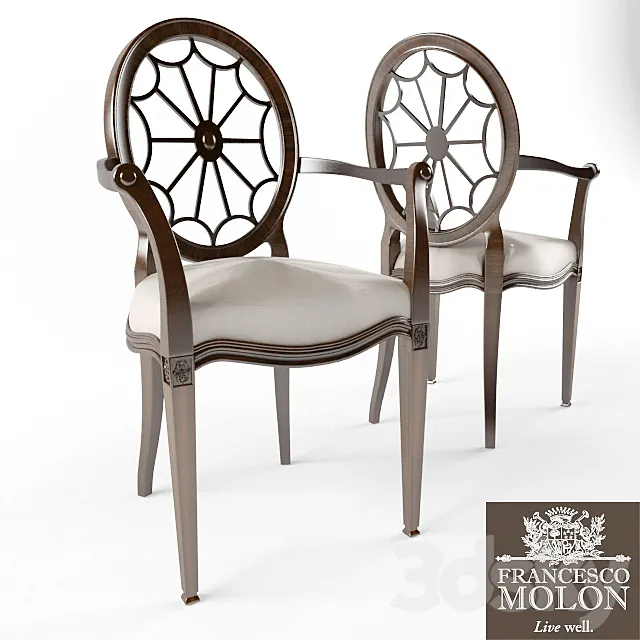 Chair with armrests Francesco Molon 3D Model
