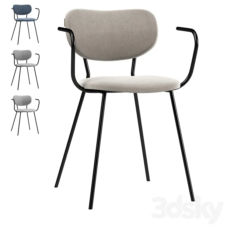 Chair with armrests Melt 3D Model Free Download