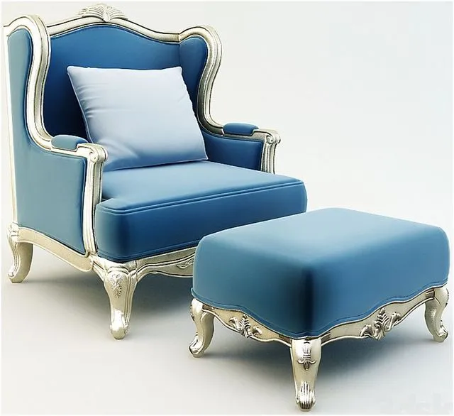 Chair with Ottoman 3D Model Chair with Ottoman 3D Model