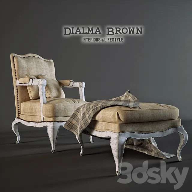 Chair with ottoman 3D Model Chair with ottoman 3D Model
