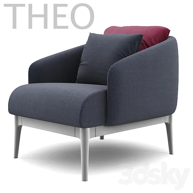 chair with ottoman THEO (zeo) 3D Model chair with ottoman THEO (zeo) 3D Model