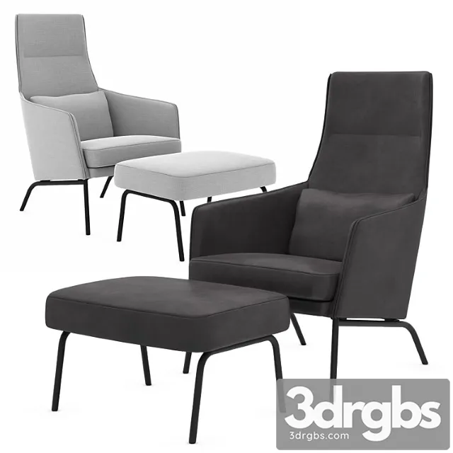 Chair With Pouf Siri Sits 3D Model Download Chair With Pouf Siri Sits 3D Model Download