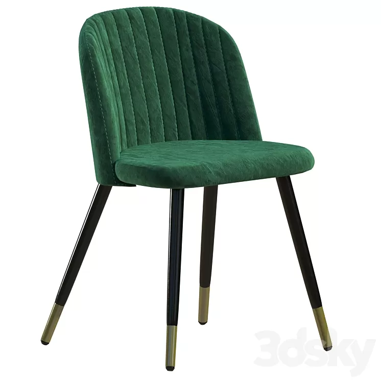 Chair Woodville 11610 Gabi dark green 3D Model Free Download