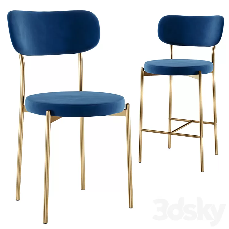 Chair&Bar stool Barbara Stool Group 3D Model Free Download