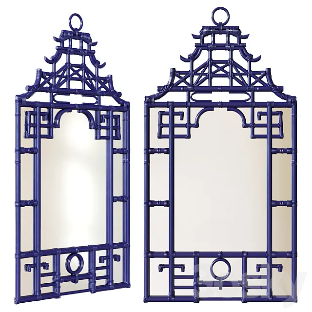Chairish _ Blue Pagoda Wall Mirror 3D Model Chairish _ Blue Pagoda Wall Mirror 3D Model