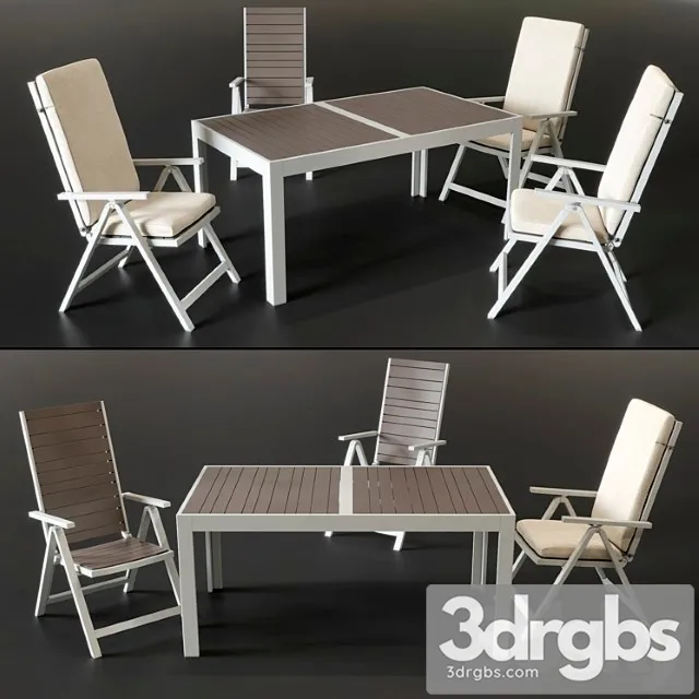 Chairs and table ikea shelland 2 3D Model Download Chairs and table ikea shelland 2 3D Model Download