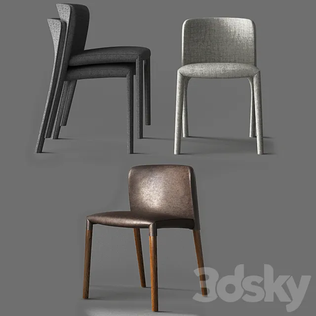 Chairs Carol Wood ALFITALIA 3D Model Chairs Carol Wood ALFITALIA 3D Model