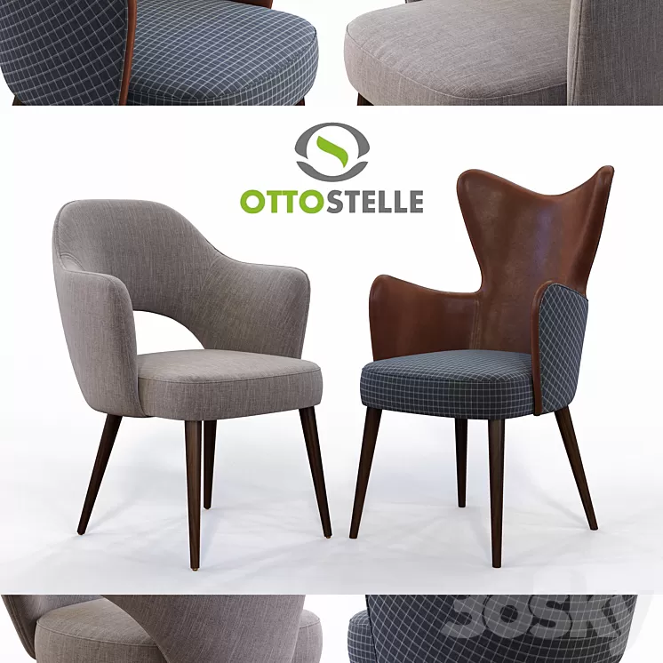 Chairs Fellini and Hardin from Ottostelle 3D Model
