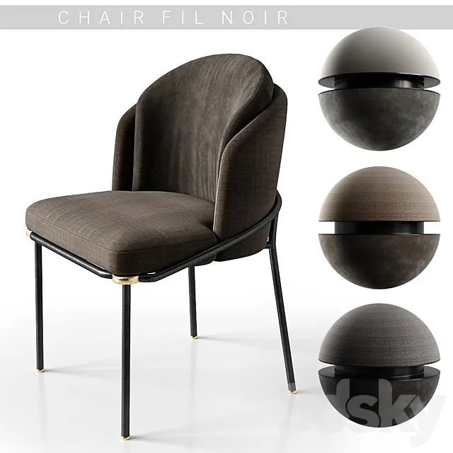 Chairs minotti fil noir 3D Model Chairs minotti fil noir 3D Model