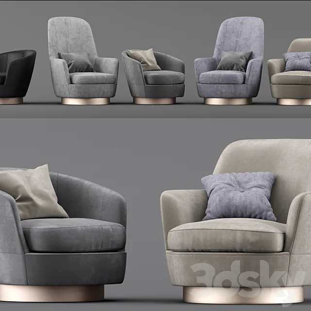 Chairs Minotti jacques 3DModel Chairs Minotti jacques 3DModel