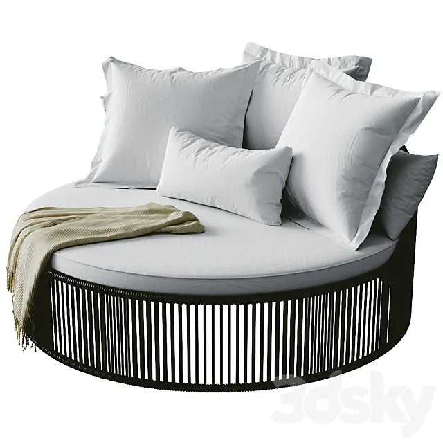 Chaise daybed tropical 3D Model Chaise daybed tropical 3D Model