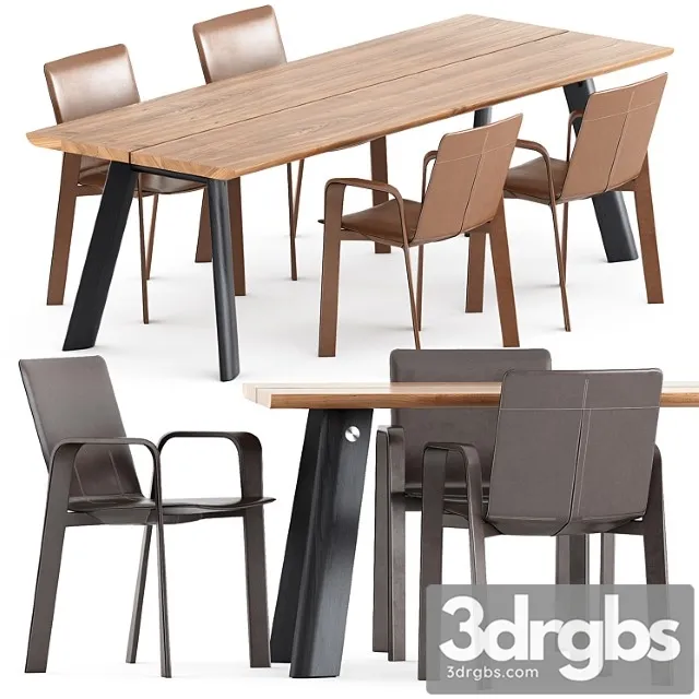 Chaise Sellier Chair By Hermes And P68 Table By More 3D Model Download Chaise Sellier Chair By Hermes And P68 Table By More 3D Model Download