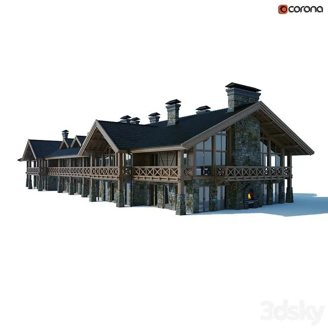 Chalet house 3D Model