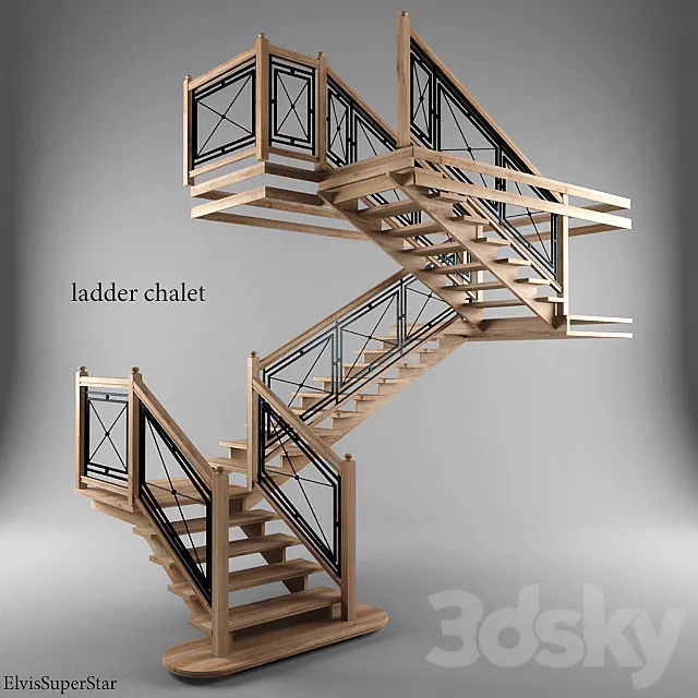 Chalet ladder 3D Model
