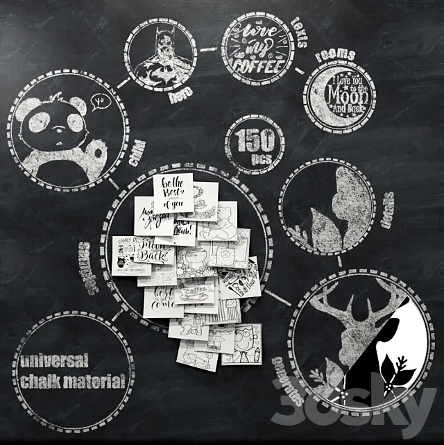 Chalk board _ multifunctional material 3DModel Chalk board _ multifunctional material 3DModel