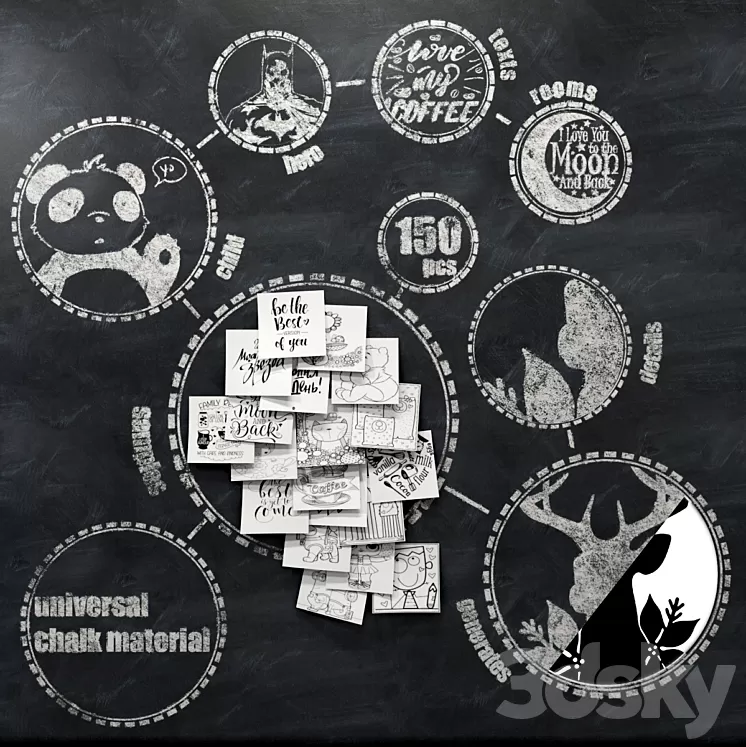 Chalk board / multifunctional material 3D Model