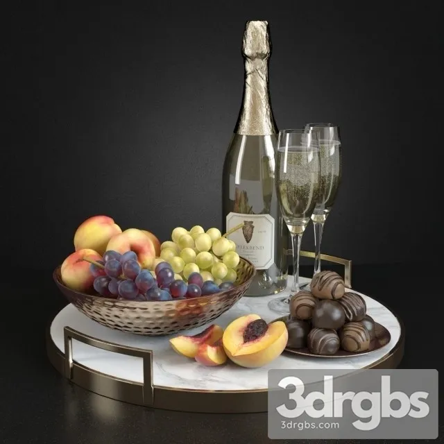 Champagne Fruits 3D Model Download