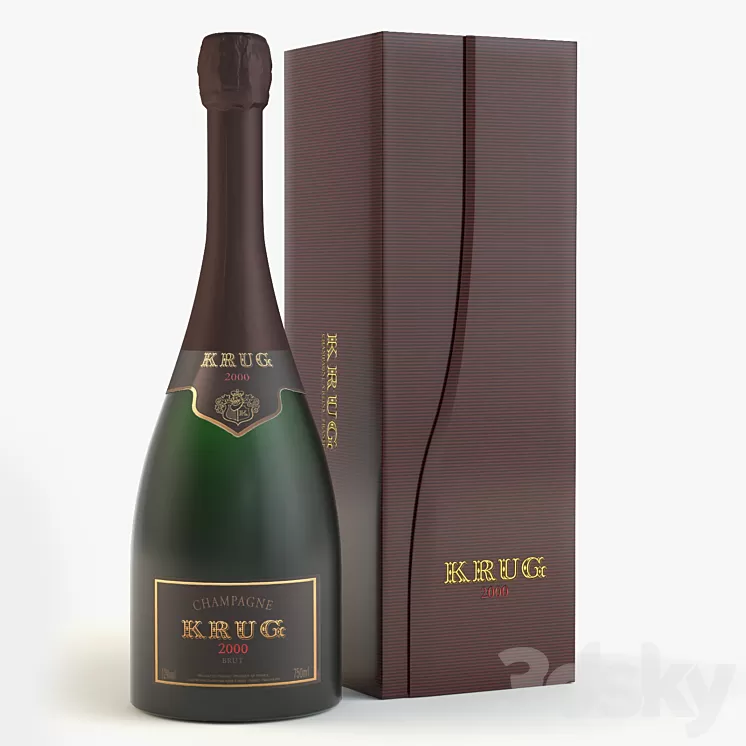 Champagne with box 3D Model