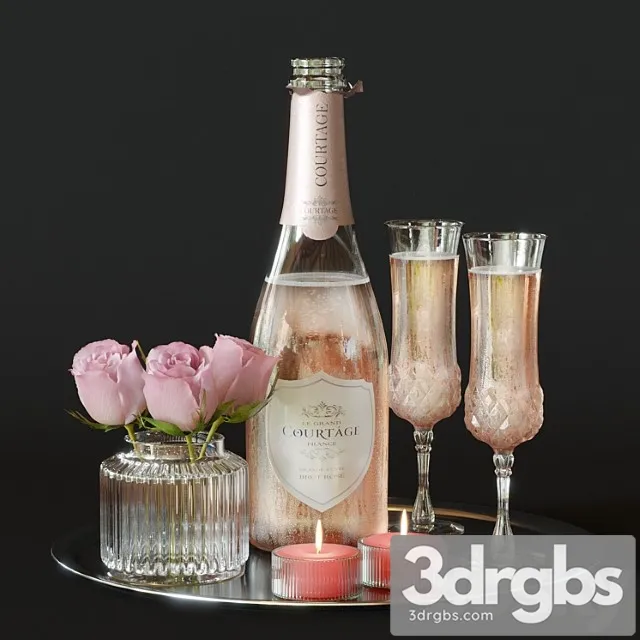 Champagne with roses