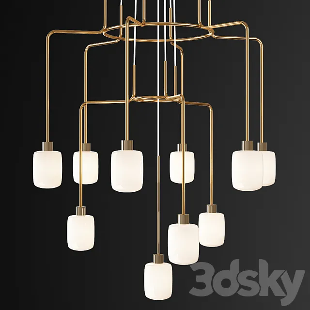Chan 13-Light Unique Statement Tiered Chandelier 3D Model Chan 13-Light Unique Statement Tiered Chandelier 3D Model