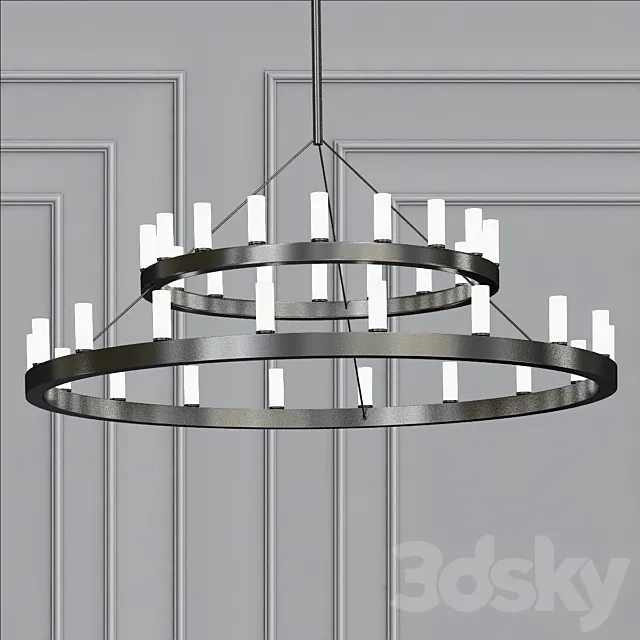Chandelier 2 Tier Suspension 3D Model