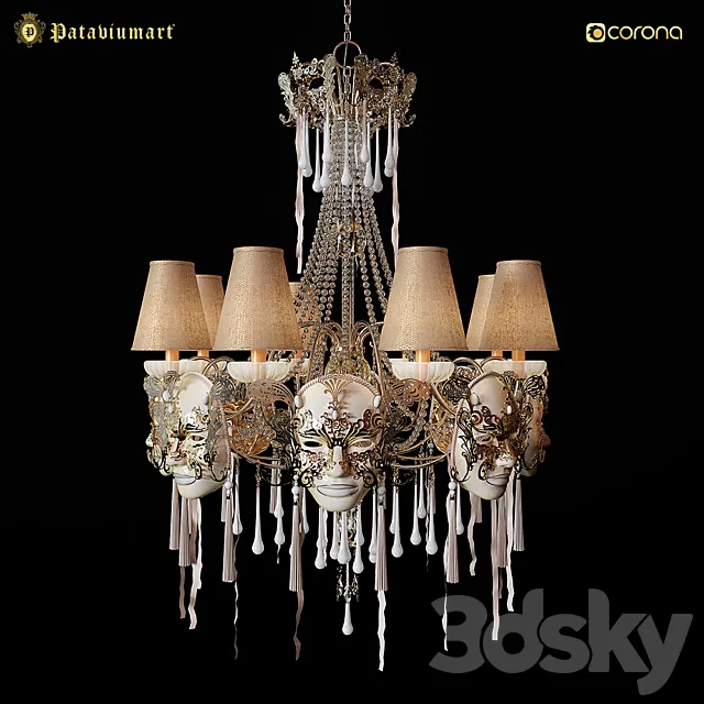 CHANDELIER 8 Lights Masks of Venice 3DModel