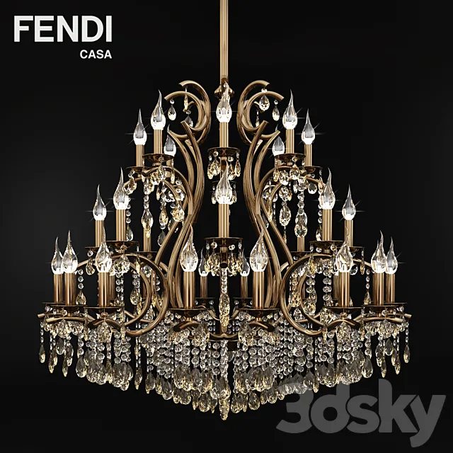 Chandelier _ Fendi Casa 3D Model Chandelier _ Fendi Casa 3D Model