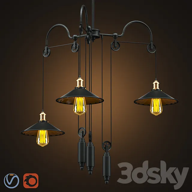 CHANDELIER _ LOFT CONE PENDANT REFLECTOR BALANCE 3 3D Model CHANDELIER _ LOFT CONE PENDANT REFLECTOR BALANCE 3 3D Model